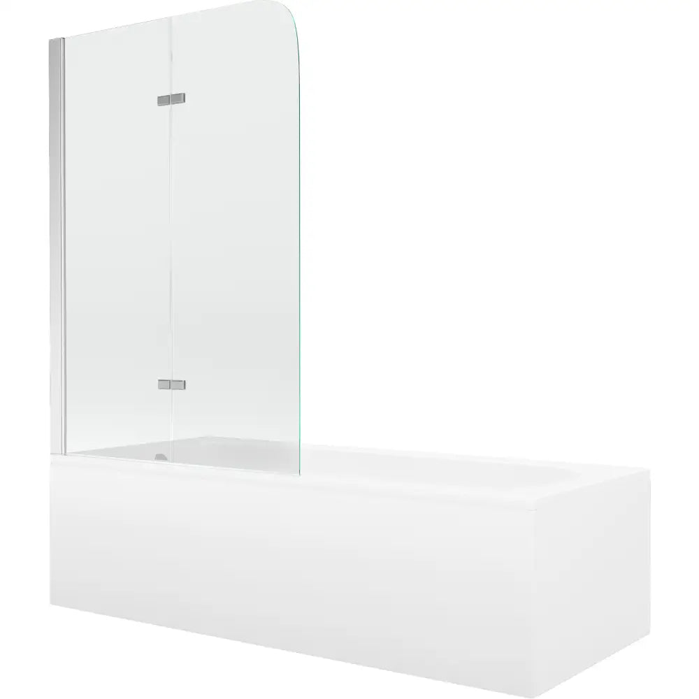 Mexen Vega Rektangulært Badekar 170x70 Cm med Kabinett og 2-delt Dusjvegg 100 Cm Gjennomsiktig Krom - 550117070x