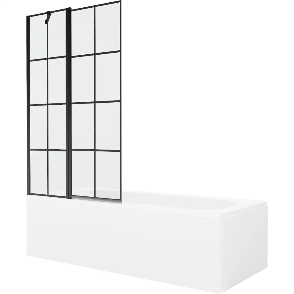 Mexen Vega Rektangulært Badekar 170x70 Cm med Kabinett og Enkelt Ventilert Skjerm 100 Cm Svart Mønster - 550117070x.