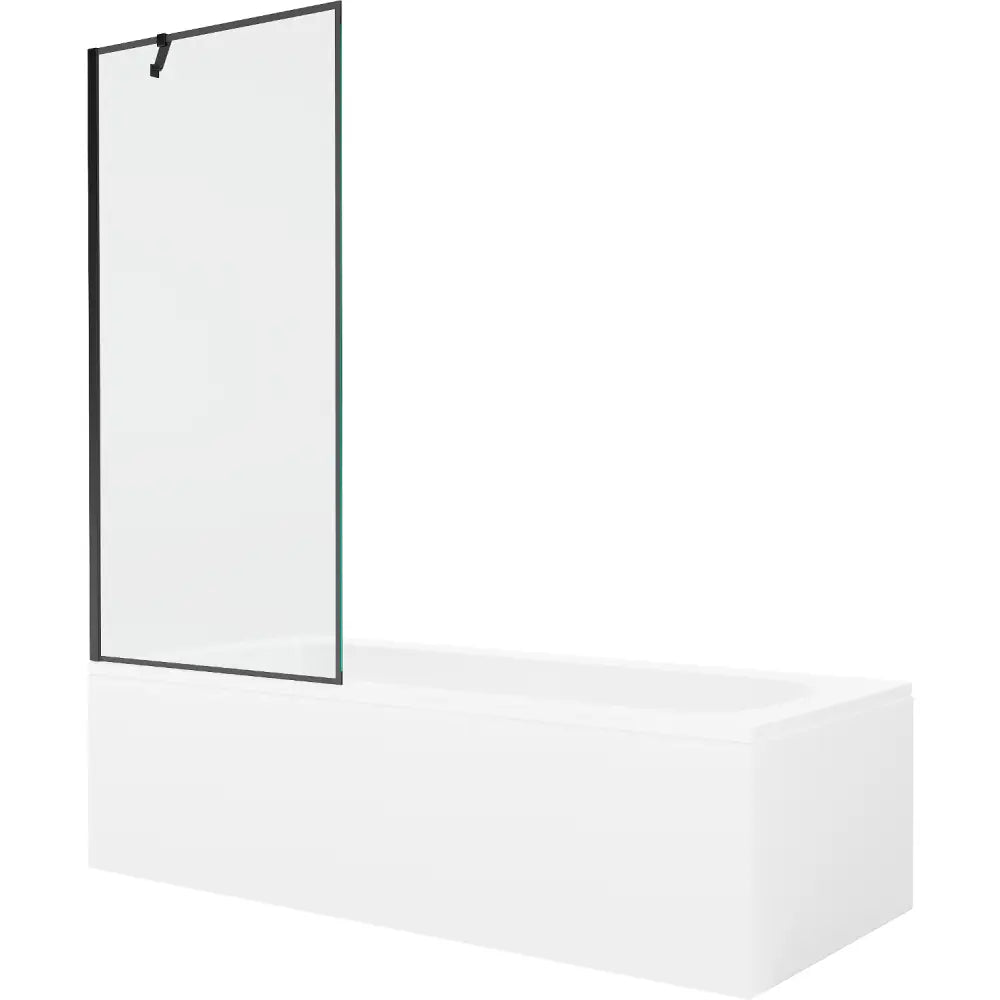Mexen Vega Rektangulært Badekar 180x80 Cm med Kabinett og Enkeltdørs Skjerm 80 Cm Svart Mønster - 550118080x