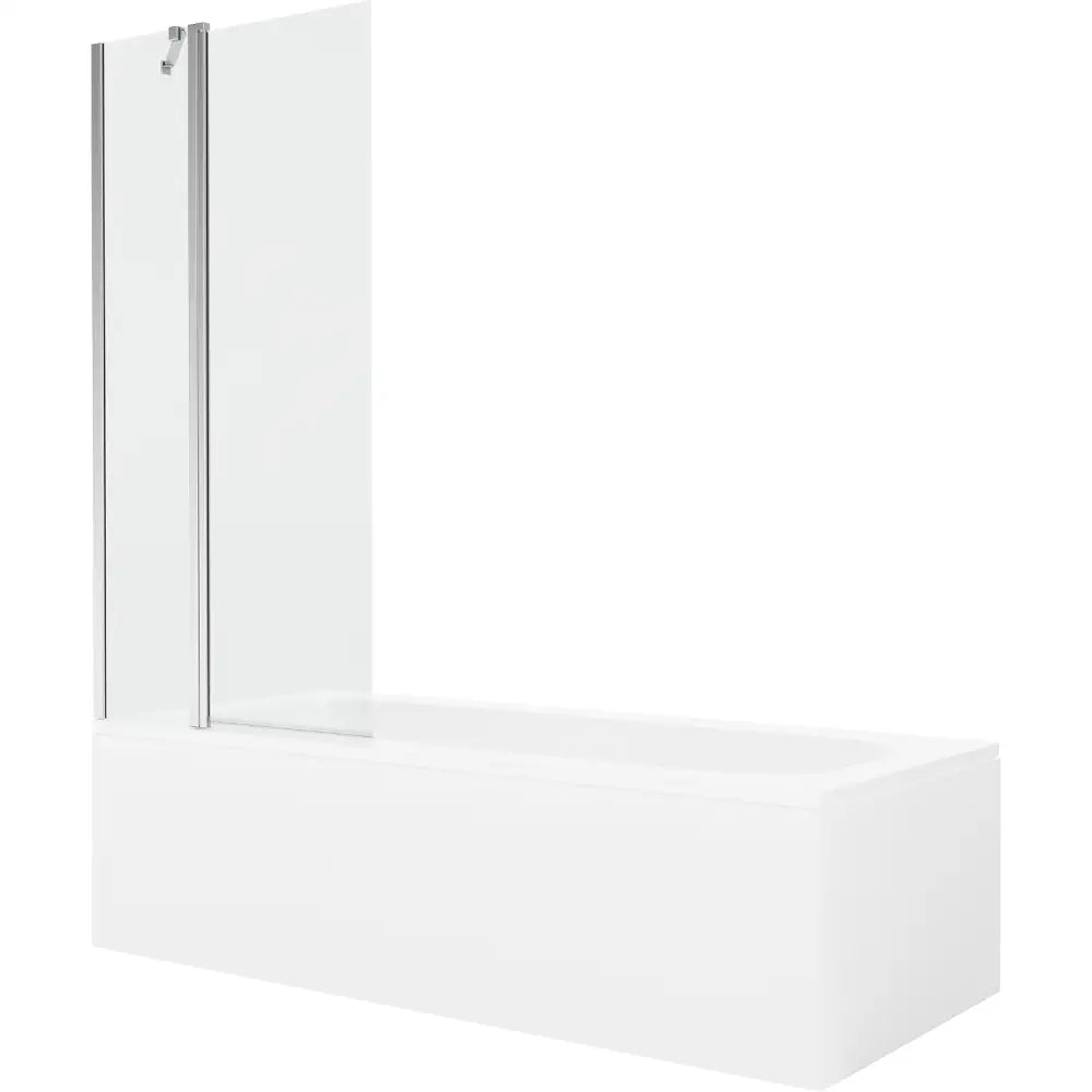 Mexen Vega Rektangulært Badekar 180x80 Cm med Kabinett og Enkeltdørs 80 Cm Dusjvegg Gjennomsiktig Krom - 550118080x