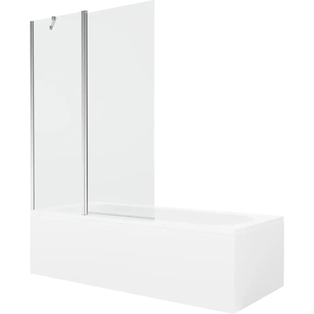 Mexen Vega Rektangulært Badekar 180x80 Cm med Kabinett og 1-delt Dusjvegg 120 Cm Gjennomsiktig Krom - 550118080x