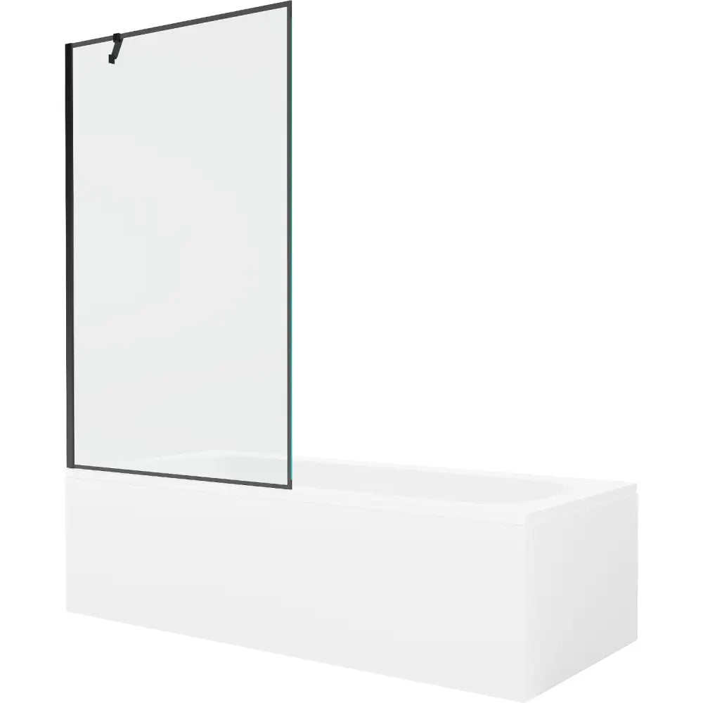 Mexen Vega Rektangulært Badekar 180x80 Cm med Kabinett og 1-dørs Dusjvegg 100 Cm Svart Mønster - 550118080x