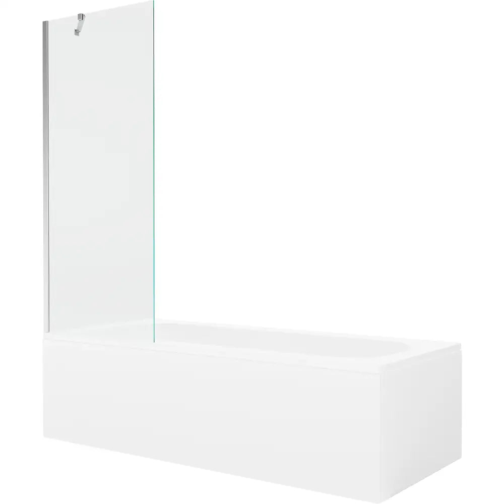 Mexen Vega Rektangulært Badekar 180x80 Cm med Kabinett og 1-dørs 70 Cm Dusjvegg Gjennomsiktig Krom - 550118080x
