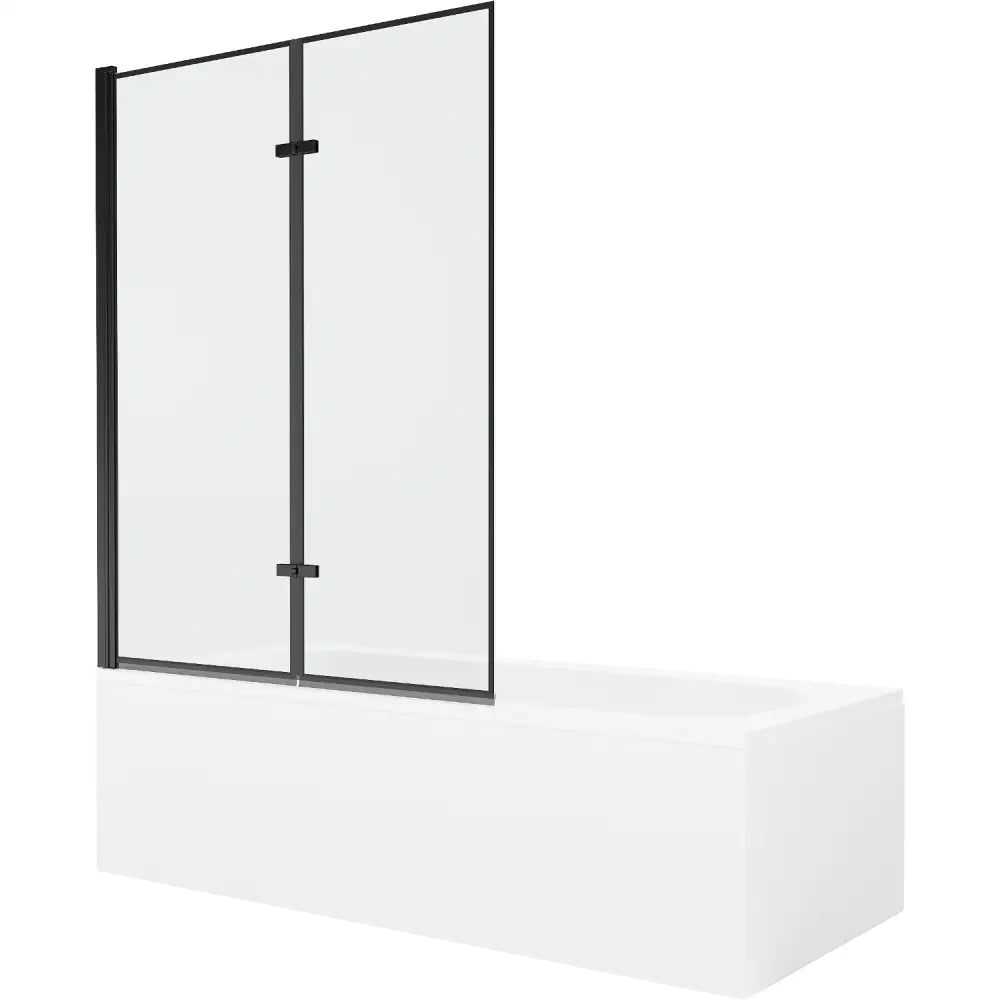 Mexen Vega Rektangulært Badekar 180x80 Cm med Kabinett og 2-delt Skjerm 120 Cm Svart Mønster - 550118080x