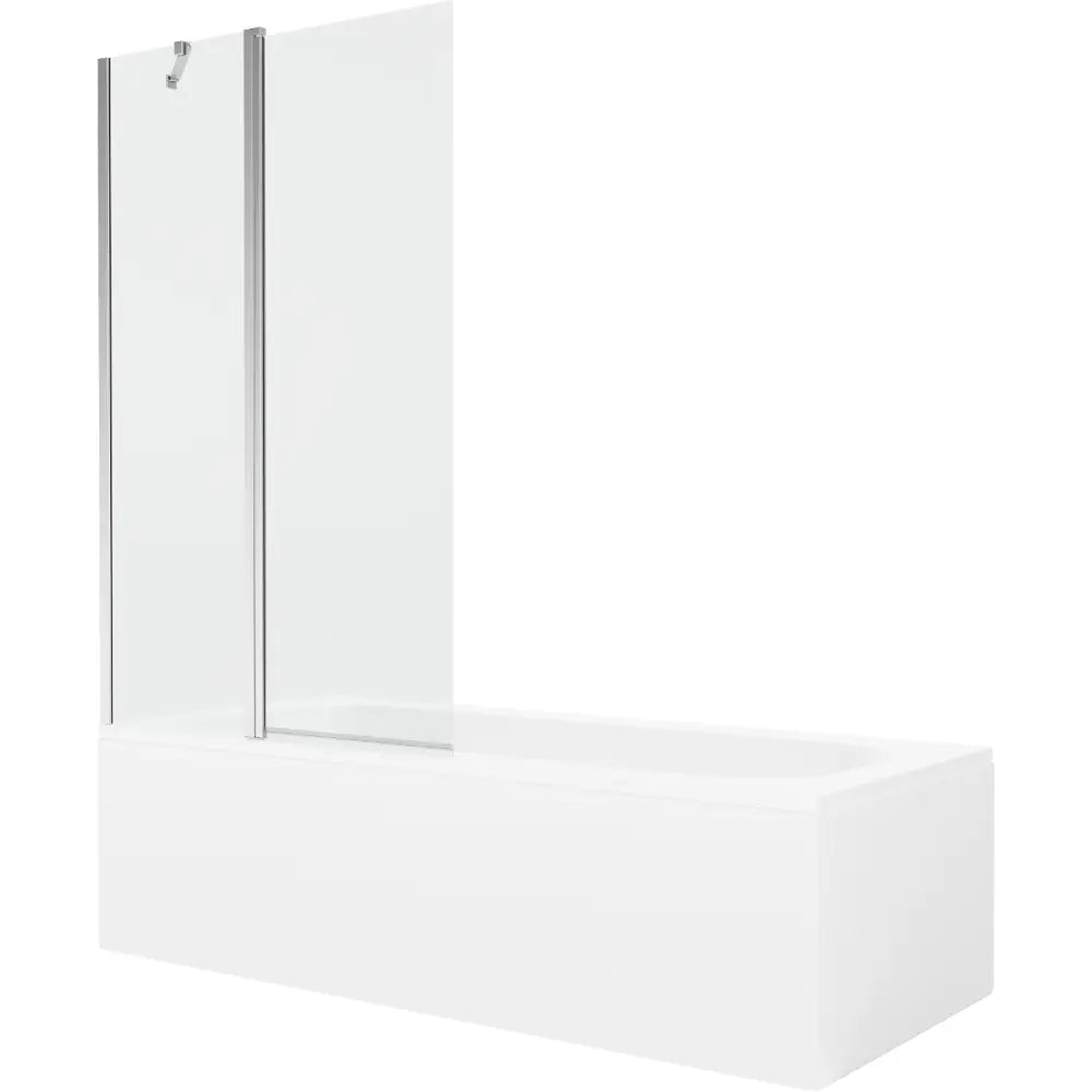 Mexen Vega Rektangulært Badekar 180x80 Cm med Kabinett og Enkelt 100 Cm Dusjdør Gjennomsiktig Krom - 550118080x