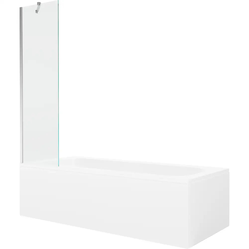 Mexen Vega Rektangulært Badekar 180x80 Cm med Kabinett og Enkelt 50 Cm Dørpanel Gjennomsiktig Krom - 550118080x
