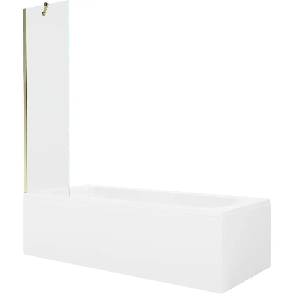 Mexen Vega Rektangulært Badekar 180x80 Cm med Kabinett og Enkelt 50 Cm Dørskjerm Transparent Gull - 550118080x