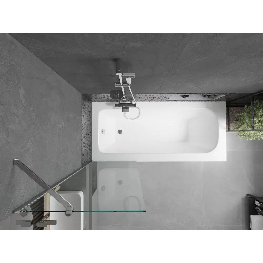 Mexen Vega Rektangulært Badekar 180x80 Cm med Kabinett og Enkelt 60 Cm Dørskjerm Gjennomsiktig Krom - 550118080x