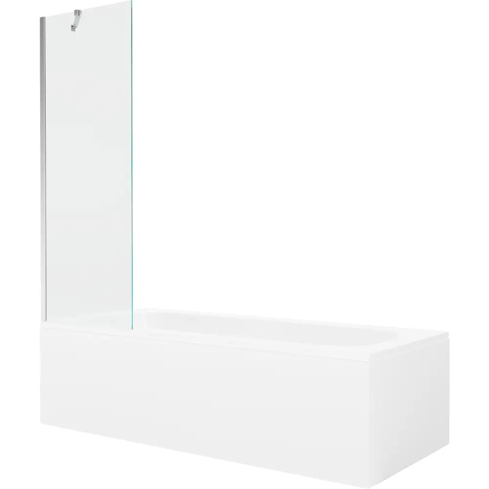Mexen Vega Rektangulært Badekar 180x80 Cm med Kabinett og Enkelt 60 Cm Dørskjerm Gjennomsiktig Krom - 550118080x