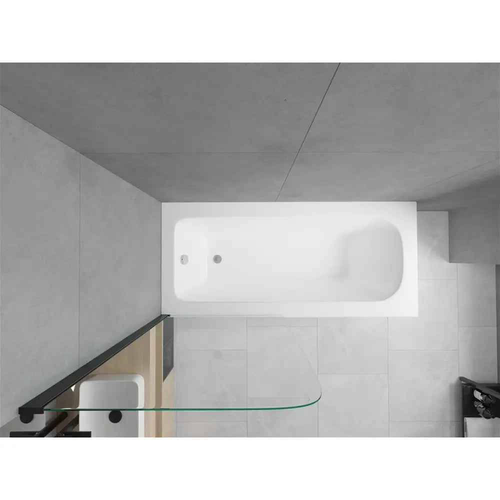 Mexen Vega Rektangulært Badekar 180x80 Cm med Kabinett og Enkelt 70 Cm Dør Gjennomsiktig Svart - 550118080x