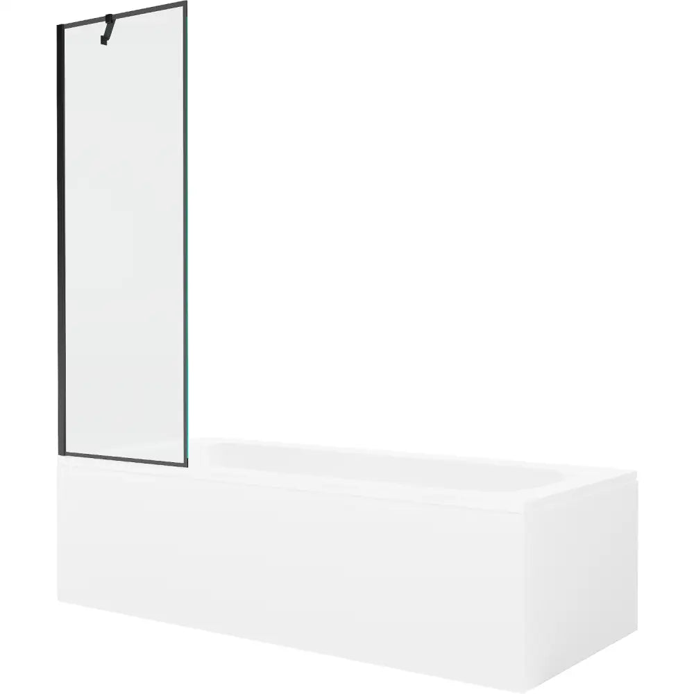 Mexen Vega Rektangulært Badekar 180x80 Cm med Kabinett og Ett-dørs Skjerm 60 Cm Svart Mønster - 550118080x