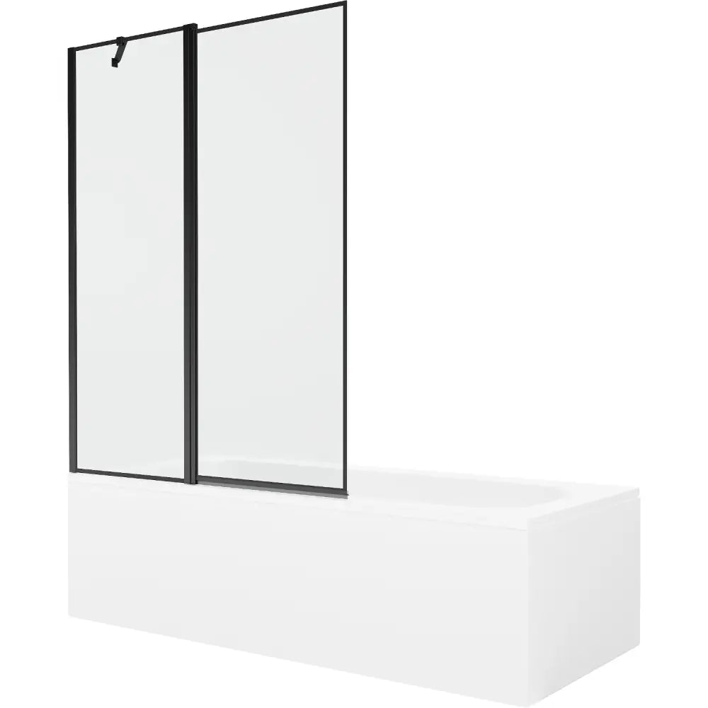 Mexen Vega Rektangulært Badekar 180x80 Cm med Kledning og 1-delt Dusjvegg 120 Cm Svart Mønster - 550118080x