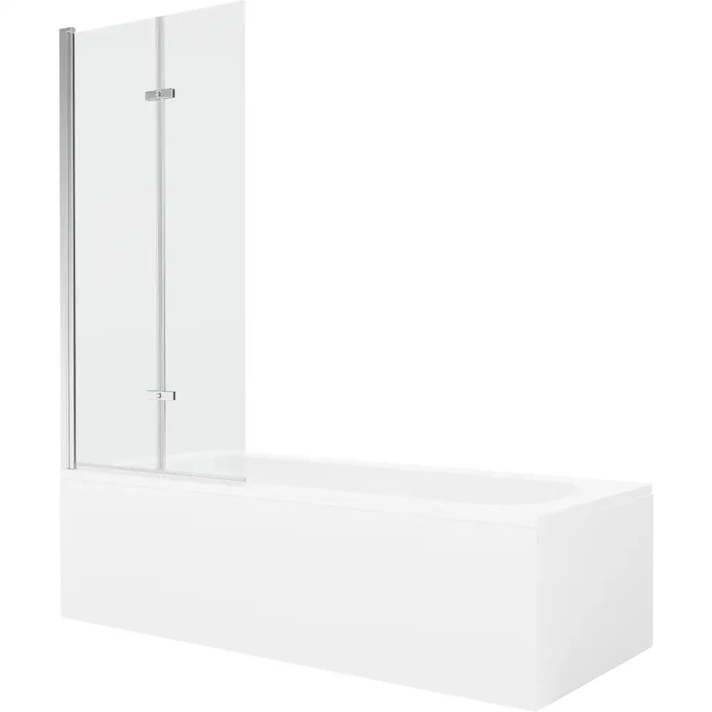 Mexen Vega Rektangulært Badekar 180x80 Cm med Kledning og 2-delt Dusjdør 80 Cm Gjennomsiktig Krom - 550118080x