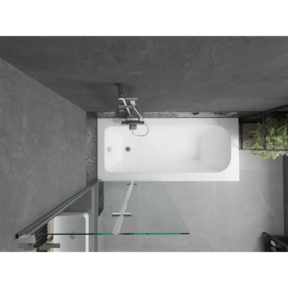 Mexen Vega Rektangulært Badekar 180x80 Cm med Kledning og 2-delt Dusjdør 80 Cm Gjennomsiktig Krom - 550118080x