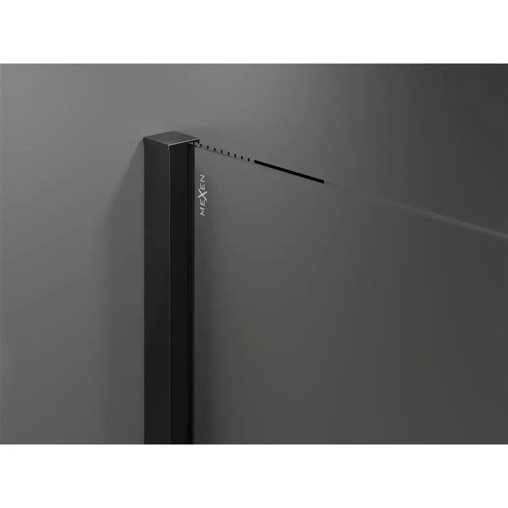 Dusjvegg Skyvbar 110x200 Cm Gjennomsiktig 8 Mm Svart