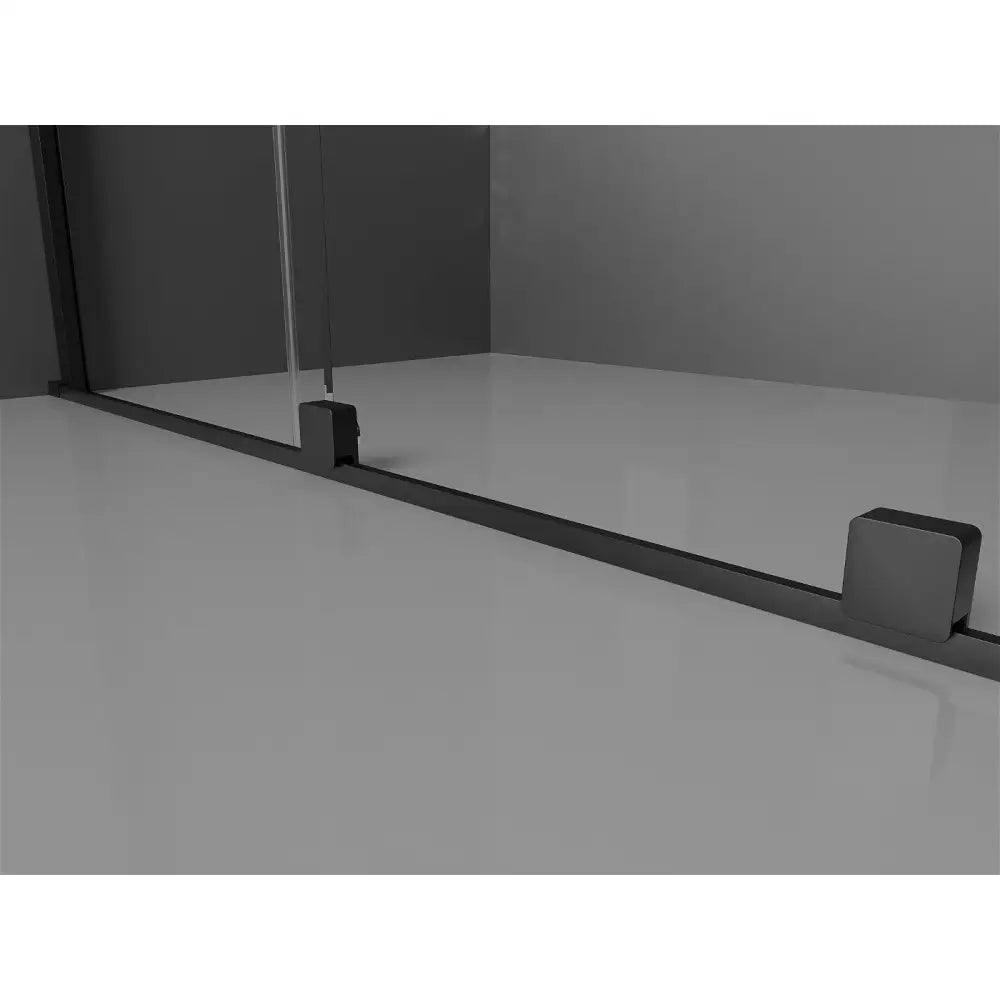Dusjvegg Skyvbar 130x200 Cm Gjennomsiktig 8 Mm Svart