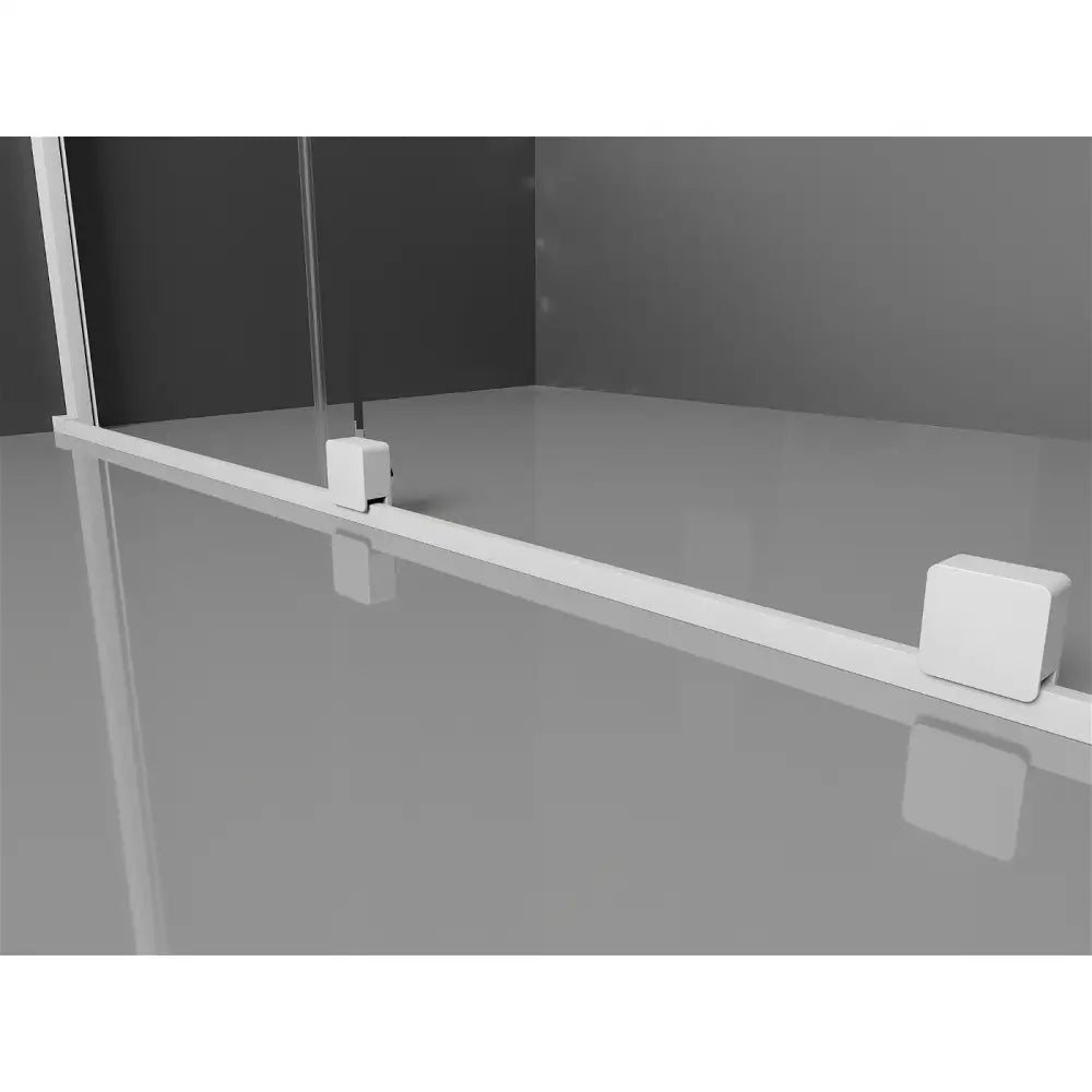 Dusjvegg Skyvbar 150x200 Cm Gjennomsiktig 8 Mm Hvit