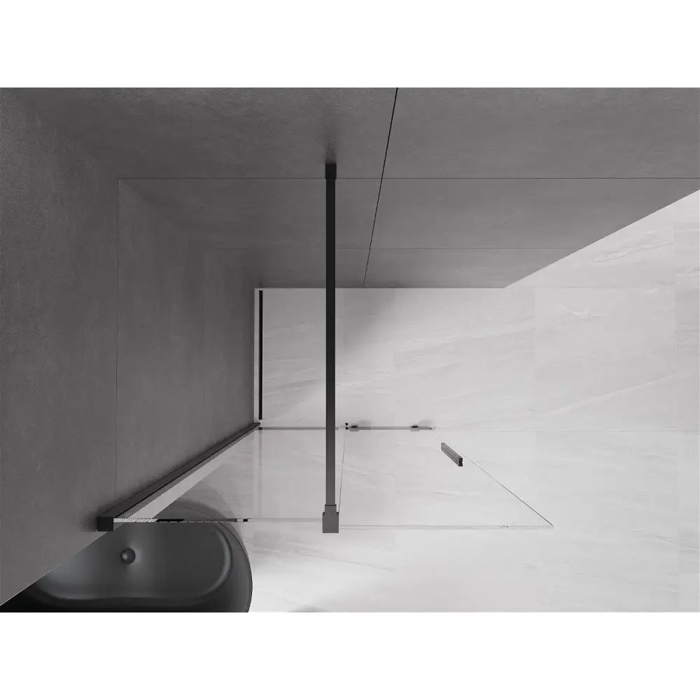 Dusjvegg 100x200 Cm Gjennomsiktig 8 Mm Svart S1