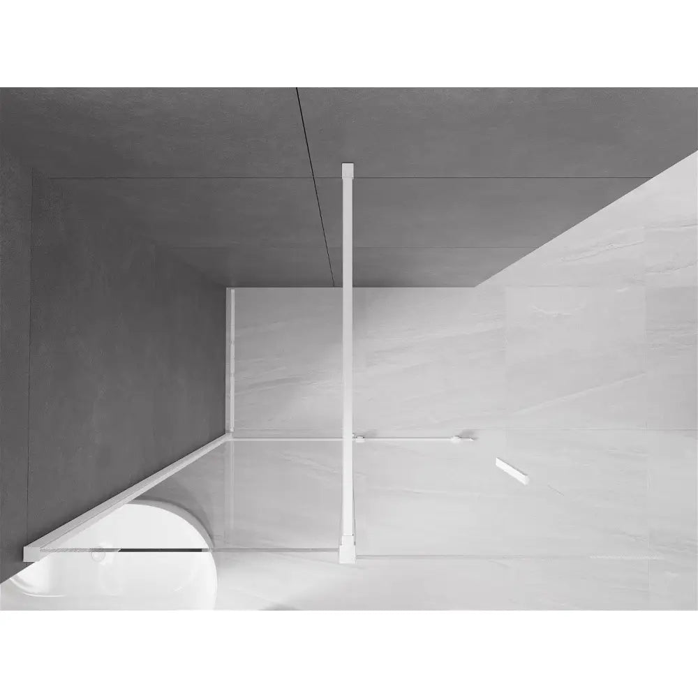 Dusjvegg 140x200 Cm Gjennomsiktig 8 Mm Hvit S1
