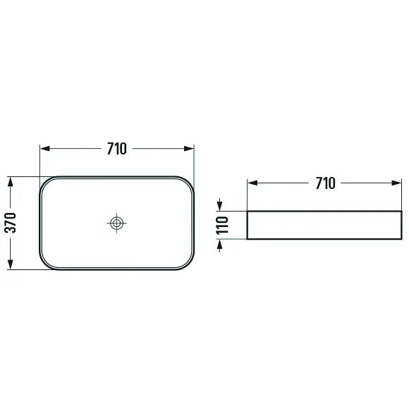 Mexen Vena Benkeplatevask 71x37 Cm Matt Svart