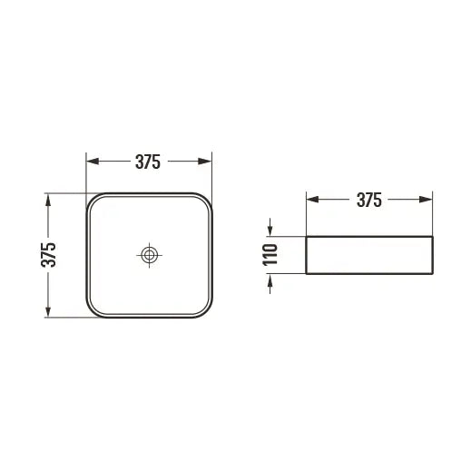 Mexen Vena Servant for Benkeplate 37x37 Cm Matt Svart