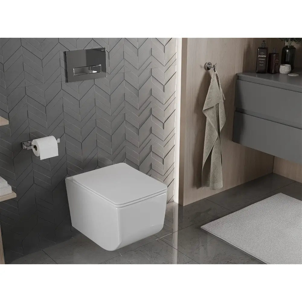 Mexen Vera Toalettskål uten Spylekant med Soft-close Slank Sete Duroplast Hvit