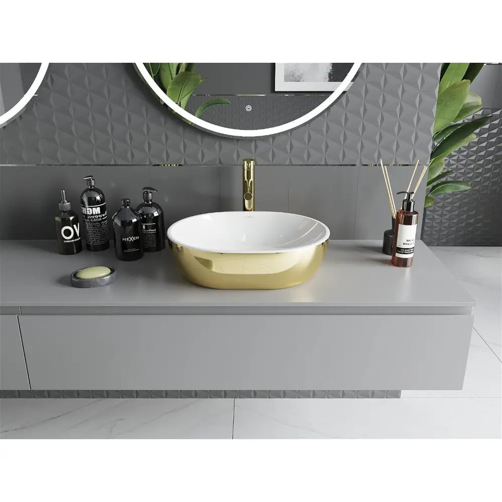 Mexen Viki Servant for Benkeplate 48x35 Cm Hvit/gull