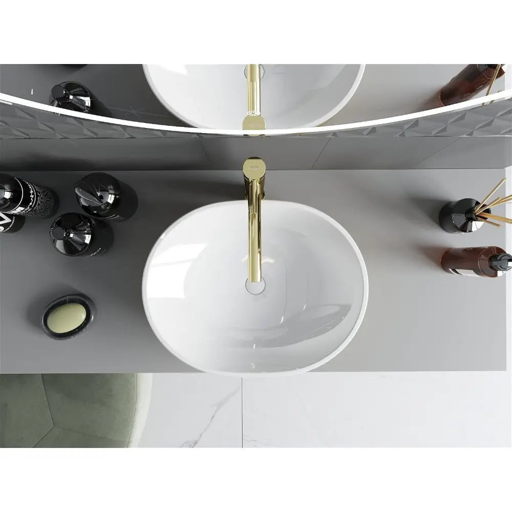 Mexen Viki Servant for Benkeplate 48x35 Cm Hvit/gull