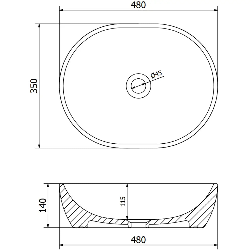 Mexen Viki Servant for Benkeplate 48x35 Cm Hvit/gull