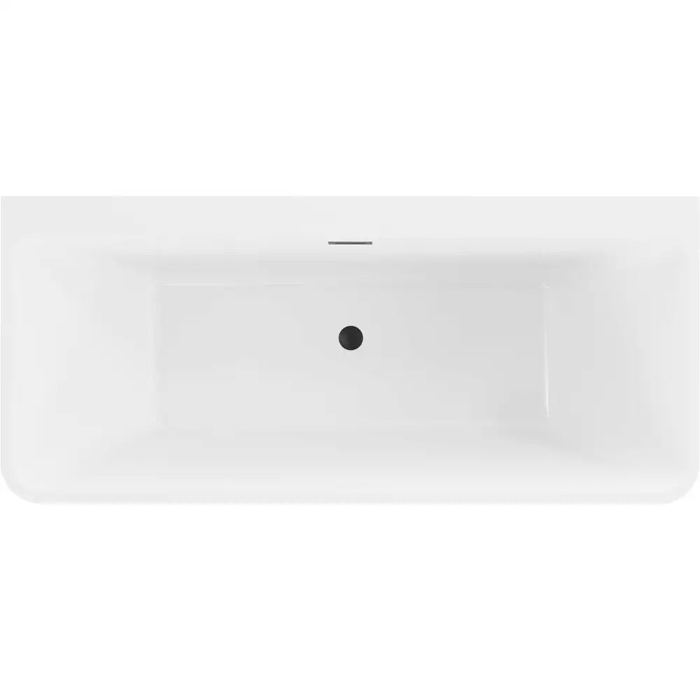 Mexen Volta Frittstående Badekar ved Veggen 170x75 Cm Hvit/svart Overløp Svart - 51131707575-b