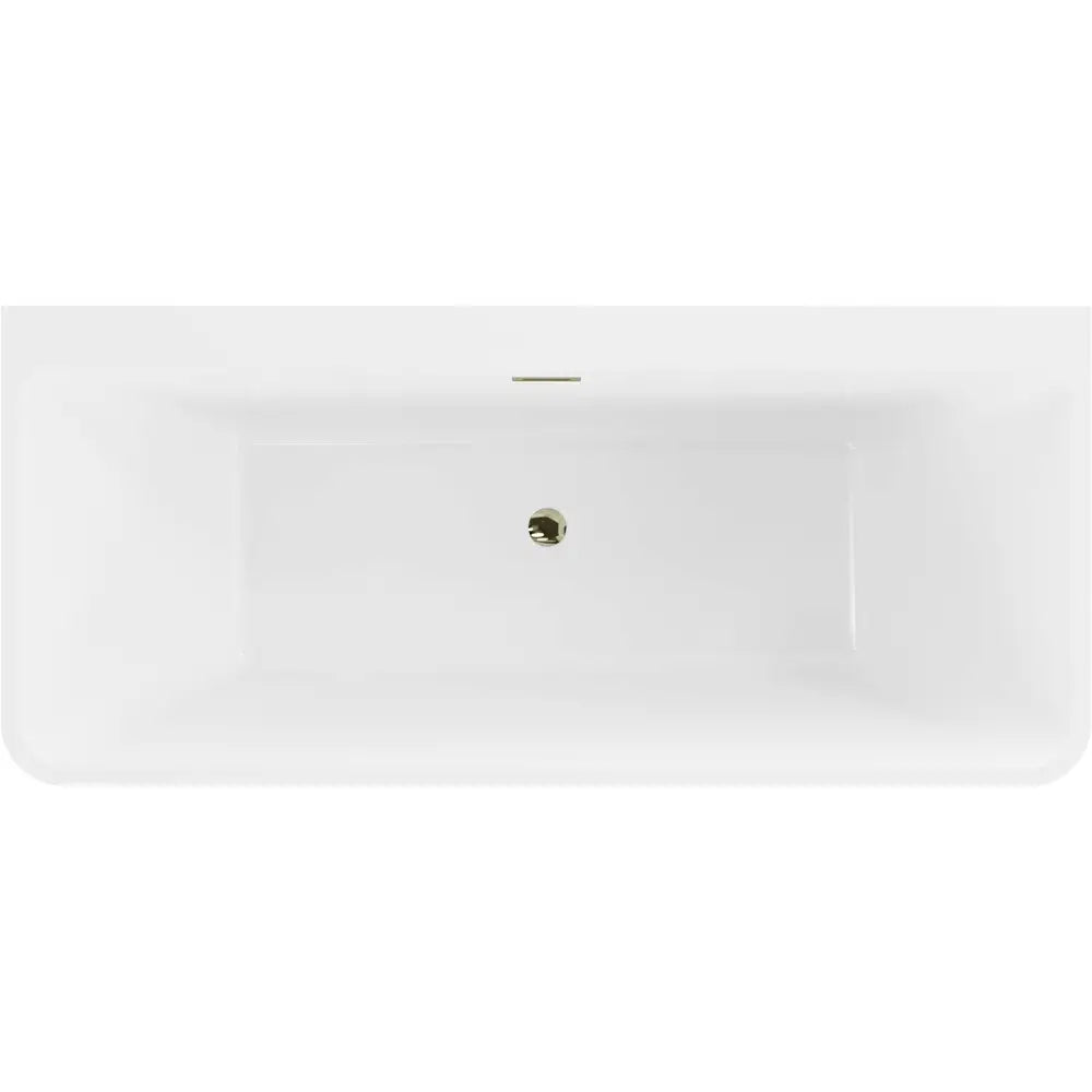 Mexen Volta Frittstående Vegghengt Badekar 170x75 Cm Hvit/svart Gull Overløp - 51131707575-g