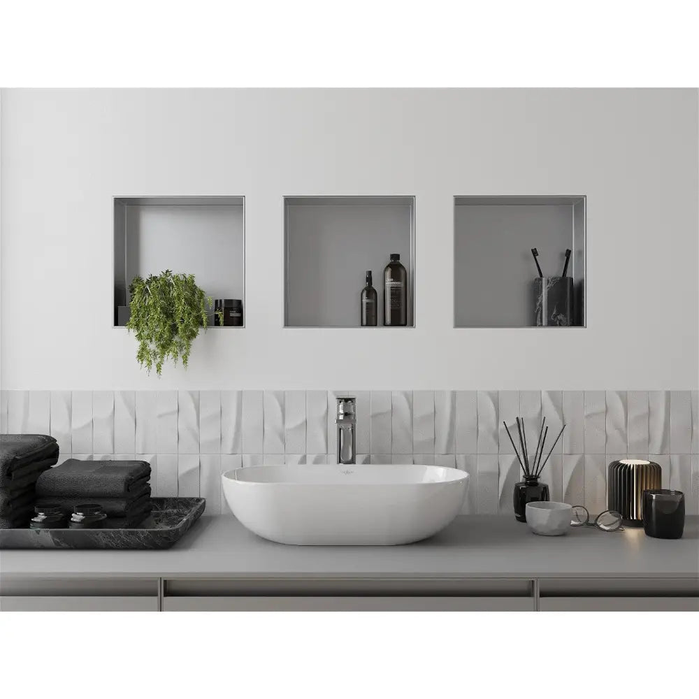 Mexen X-wall-nr Nisjehylle uten Flens 30x30 Cm Rustfritt Stål