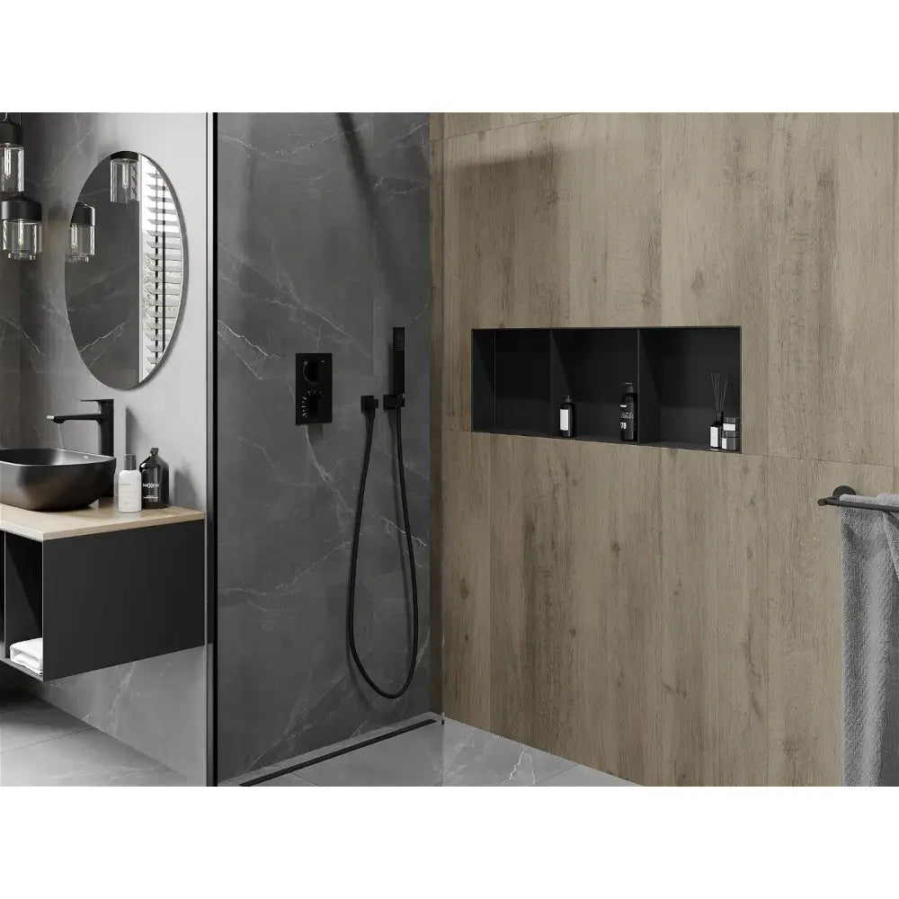 Mexen X-wall-nr Nisjehylle uten Flens med Hylle 90x30 Cm Svart - 1971903010s