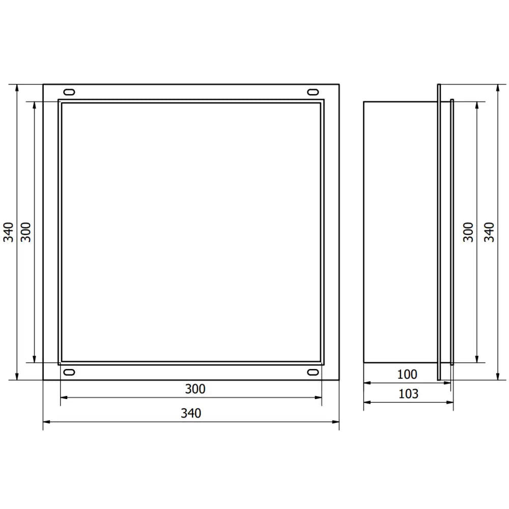 Mexen X-wall-nr Nisjehylle uten Krage 30x30 Cm Hvit