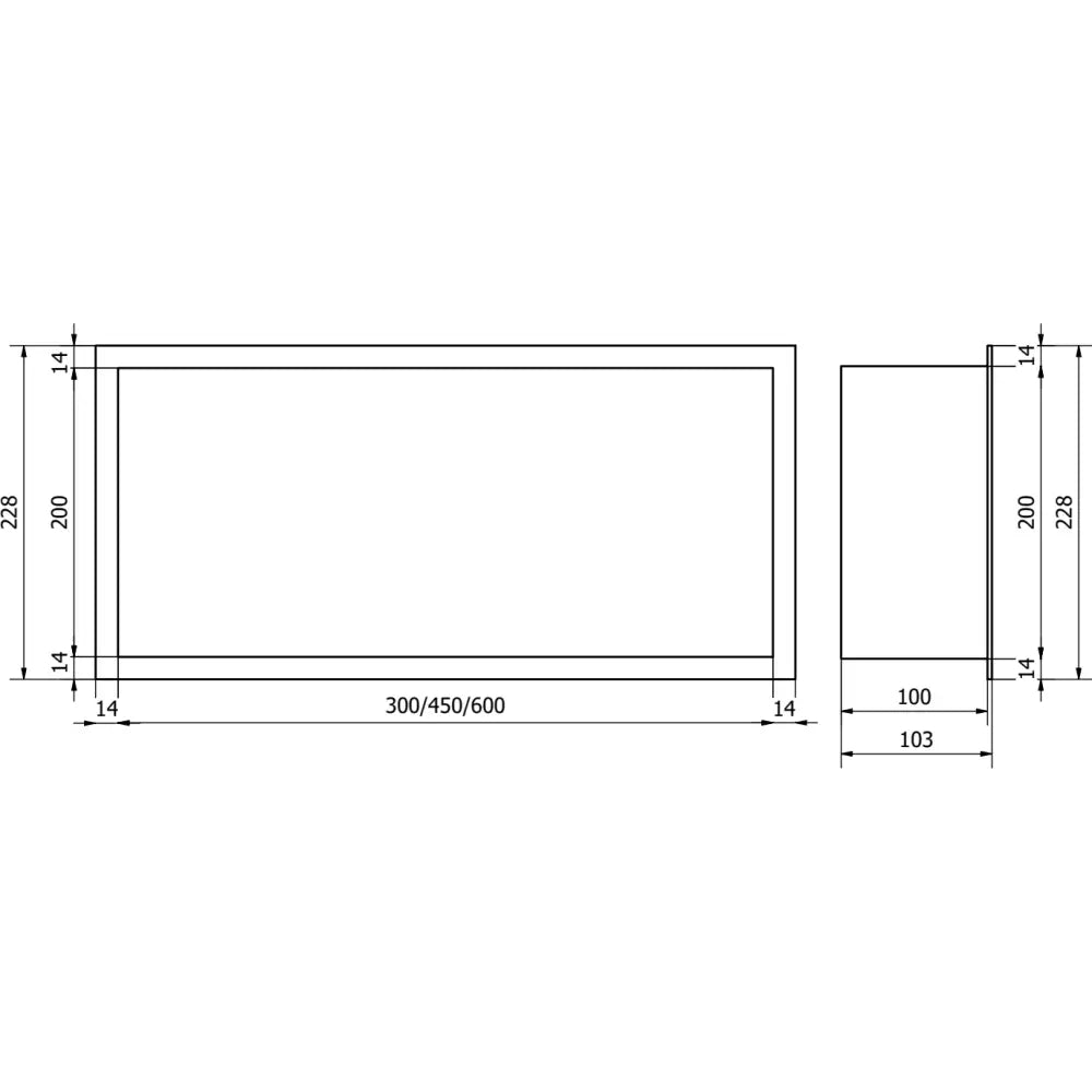 Mexen X-wall-r Nisjehylle med Kant 30x20 Cm Hvit