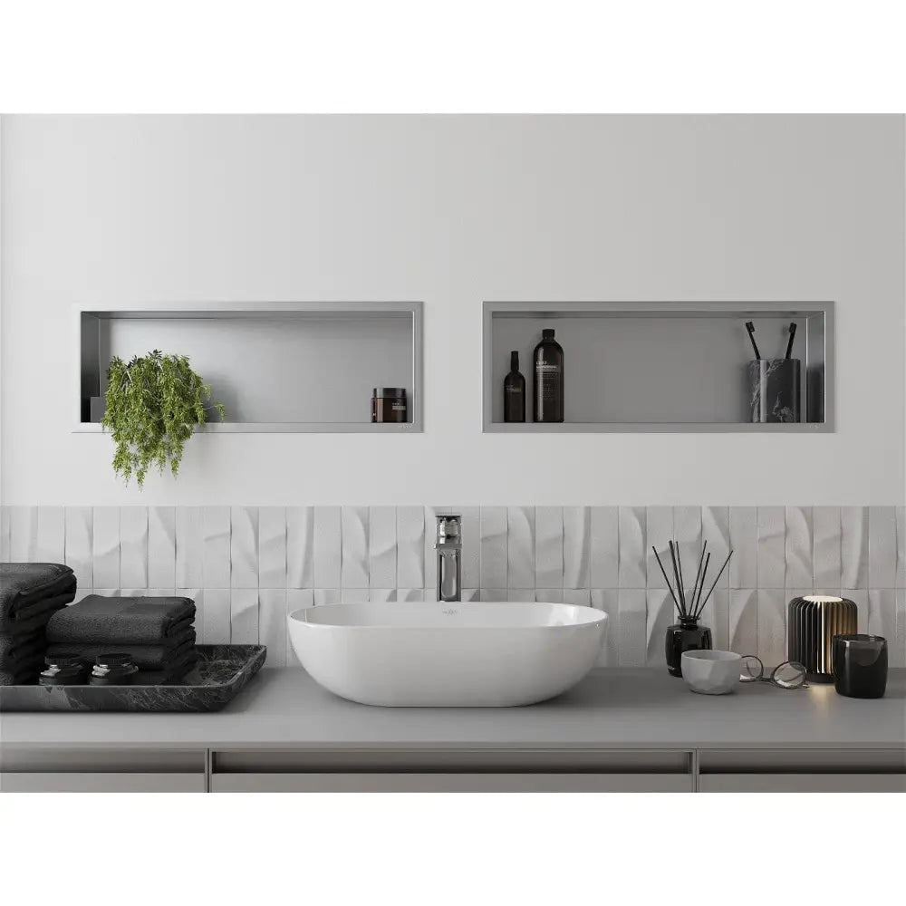 Mexen X-wall-r Nisjehylle med Kant 60x20 Cm Rustfritt Stål