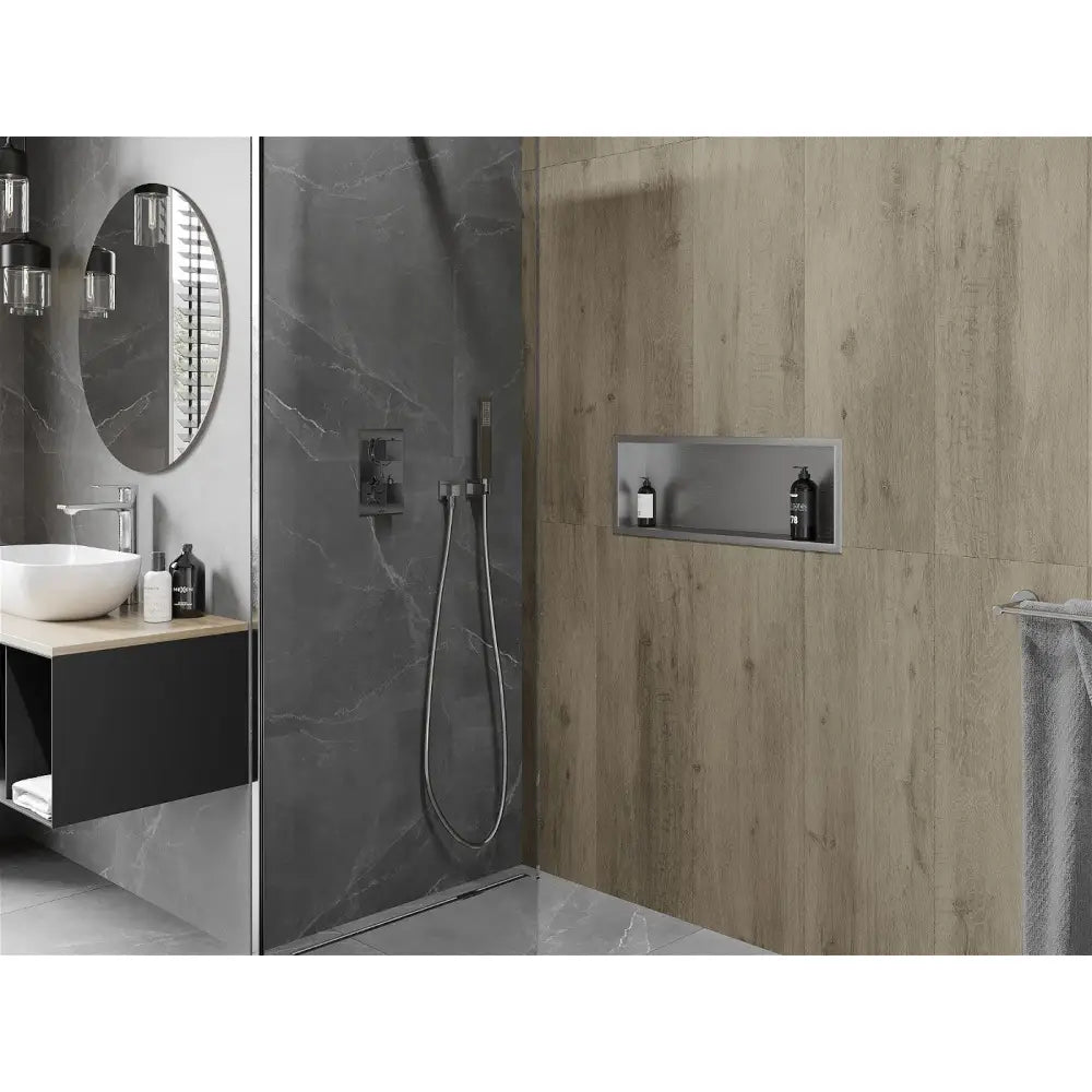 Mexen X-wall-r Nisjehylle med Kant 60x20 Cm Rustfritt Stål