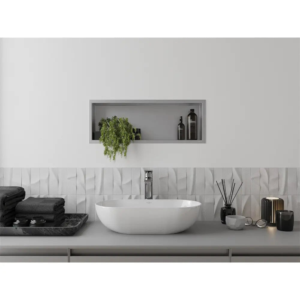 Mexen X-wall-r Nisjehylle med Kant 60x20 Cm Rustfritt Stål
