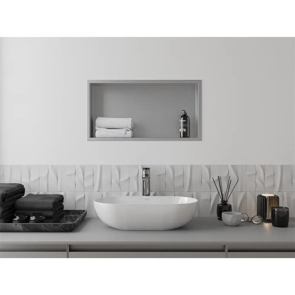 Mexen X-wall-r Nisjehylle med Kant 60x30 Cm Rustfritt Stål