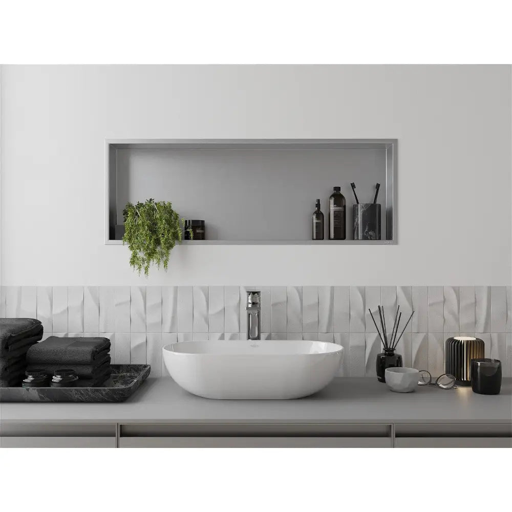 Mexen X-wall-r Nisjehylle med Kant 90x30 Cm Rustfritt Stål