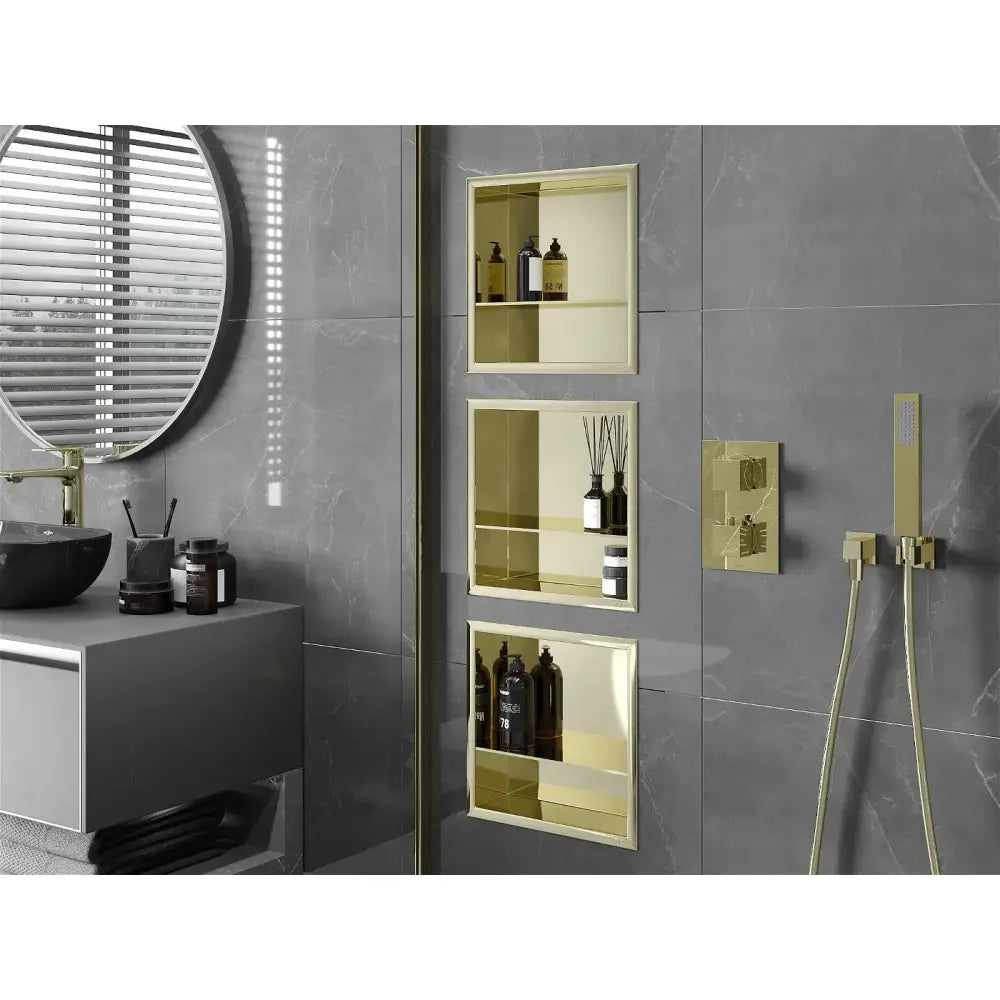 Mexen X-wall-r Nisjehylle med Kant og Hylle 30x30 Cm Gull - 1950303010s