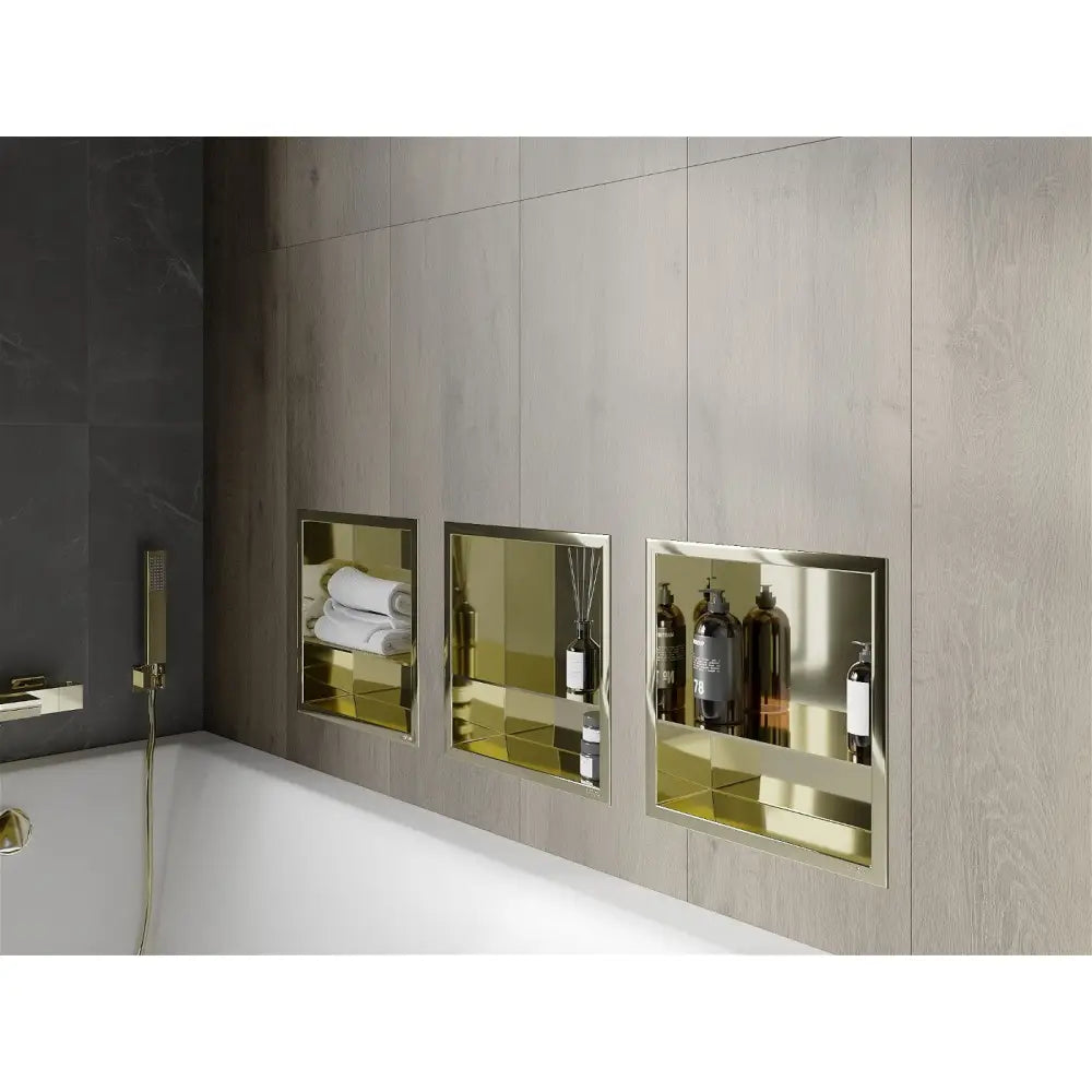 Mexen X-wall-r Nisjehylle med Kant og Hylle 30x30 Cm Gull - 1950303010s