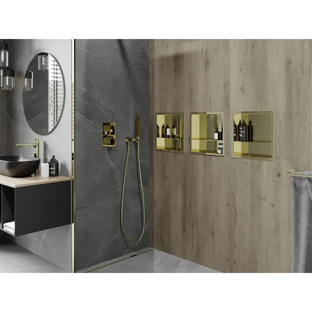 Mexen X-wall-r Nisjehylle med Kant og Hylle 30x30 Cm Gull - 1950303010s