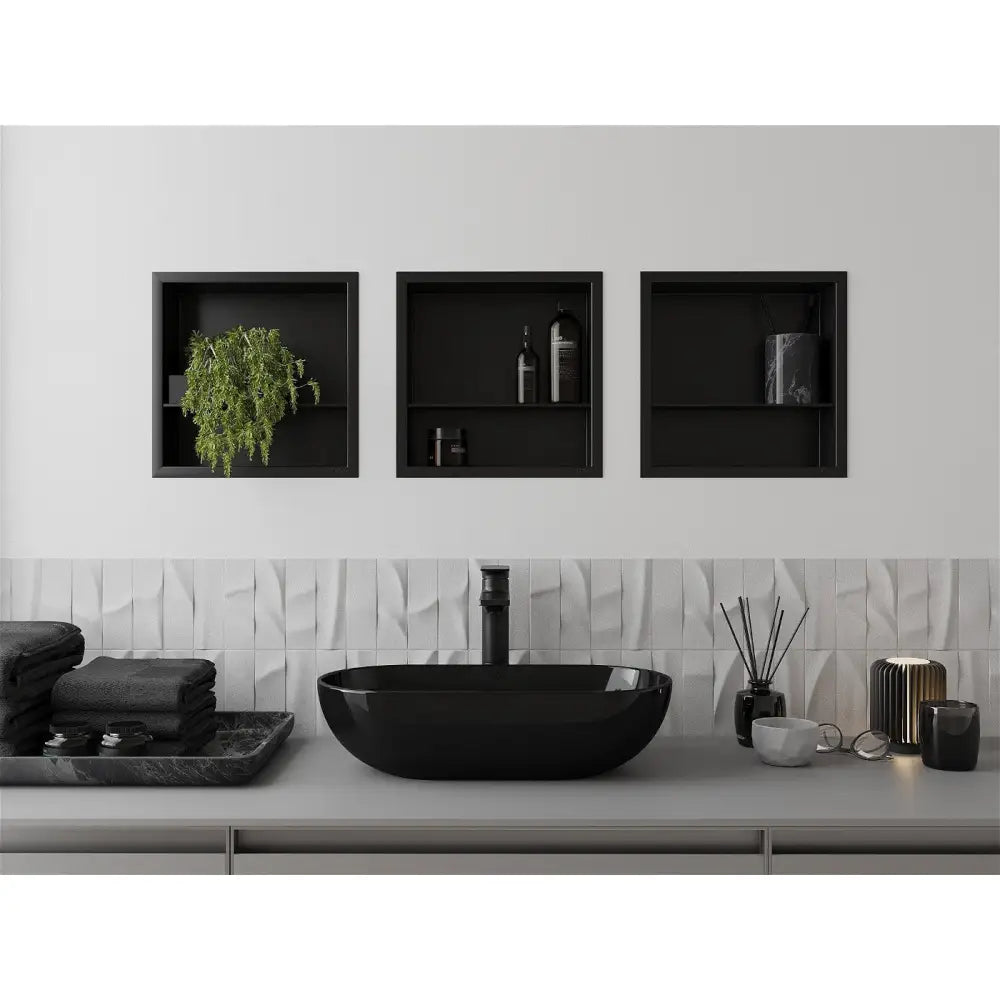 Mexen X-wall-r Nisjehylle med Kant og Hylle 30x30 Cm Svart - 1970303010s