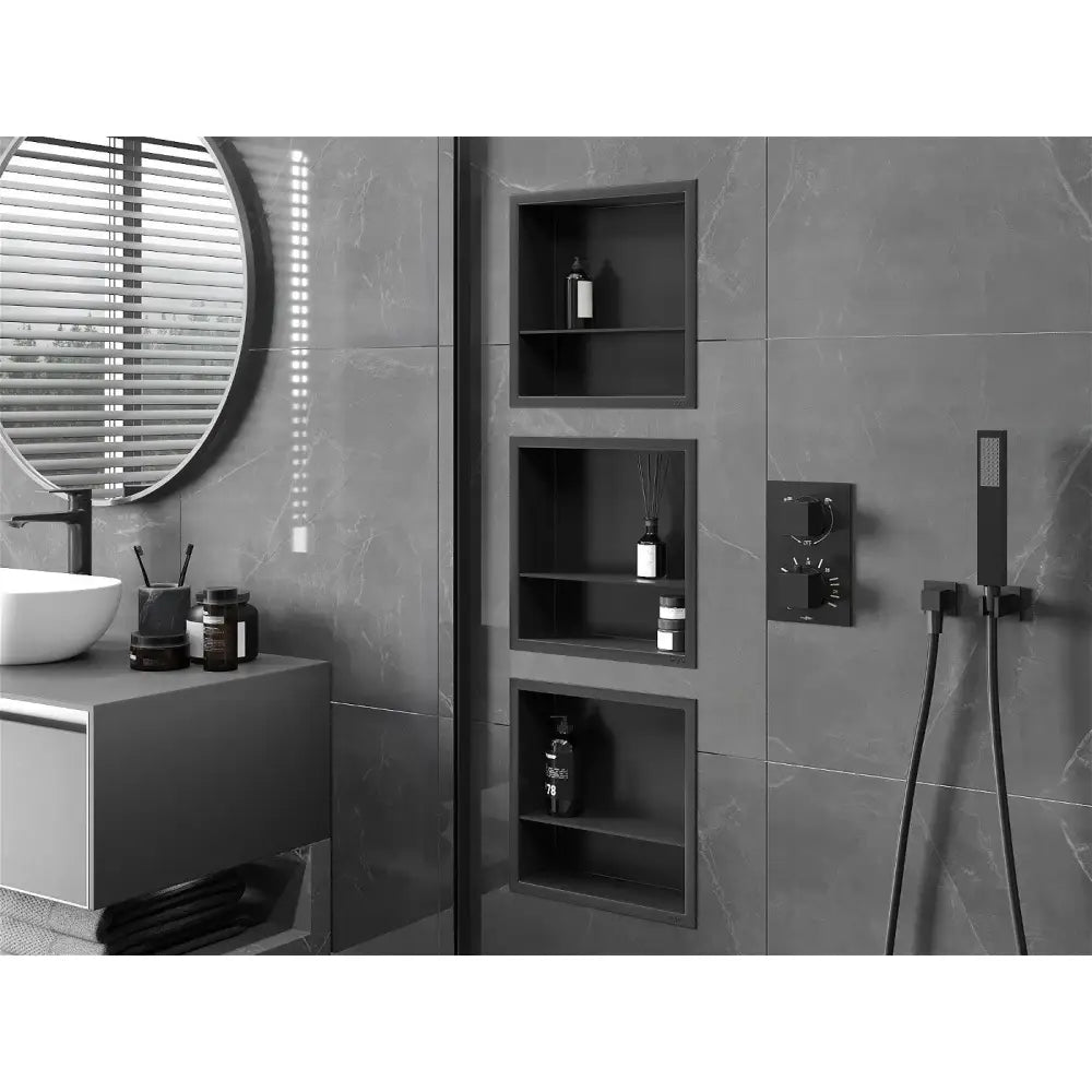 Mexen X-wall-r Nisjehylle med Kant og Hylle 30x30 Cm Svart - 1970303010s