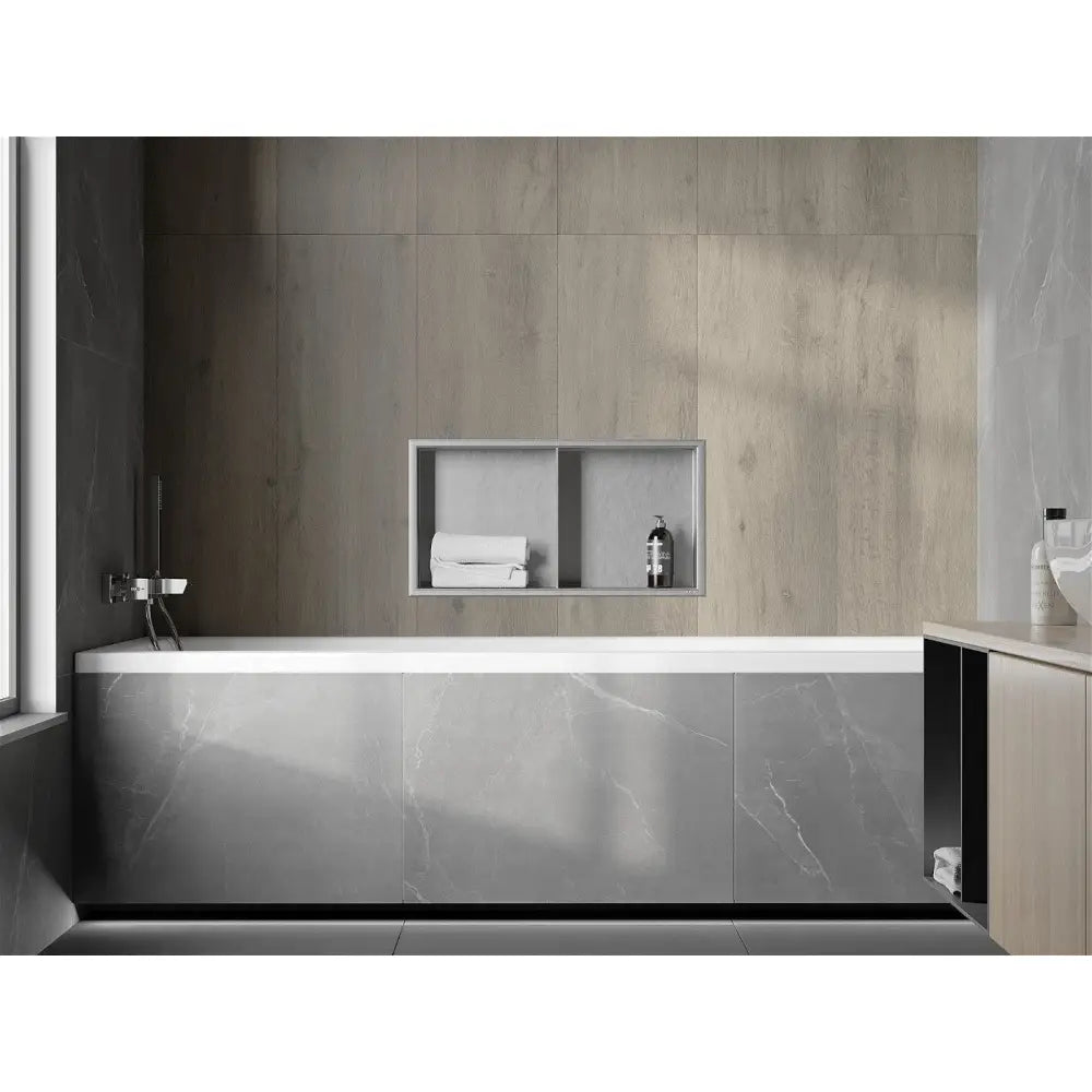 Mexen X-wall-r Nisjehylle med Kant og Hylle 60x30 Cm Rustfritt Stål - 1910603010s