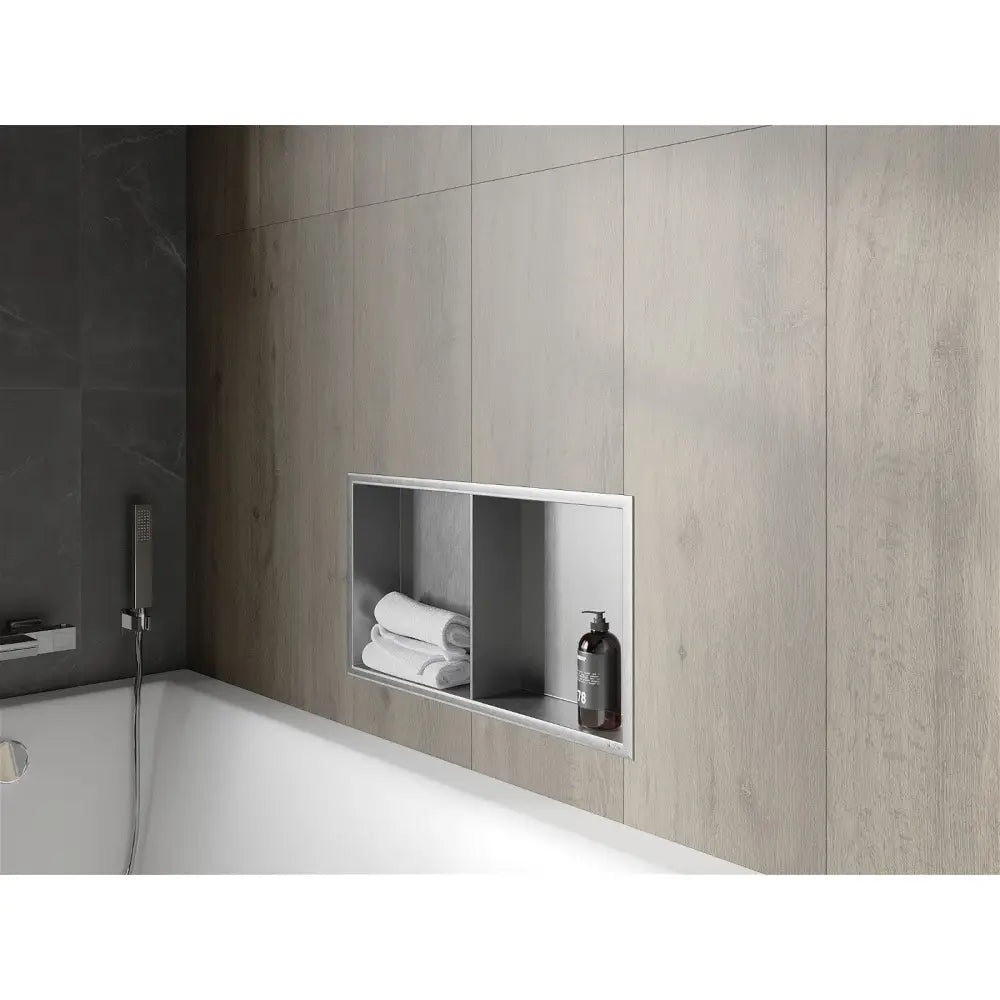 Mexen X-wall-r Nisjehylle med Kant og Hylle 60x30 Cm Rustfritt Stål - 1910603010s