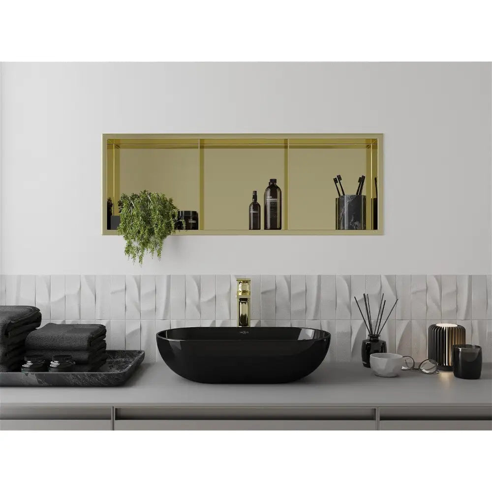 Mexen X-wall-r Nisjehylle med Kant og Hylle 90x30 Cm Gull - 1950903010s