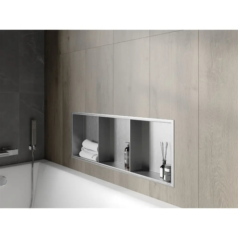 Mexen X-wall-r Nisjehylle med Kant og Hylle 90x30 Cm Rustfritt Stål - 1910903010s