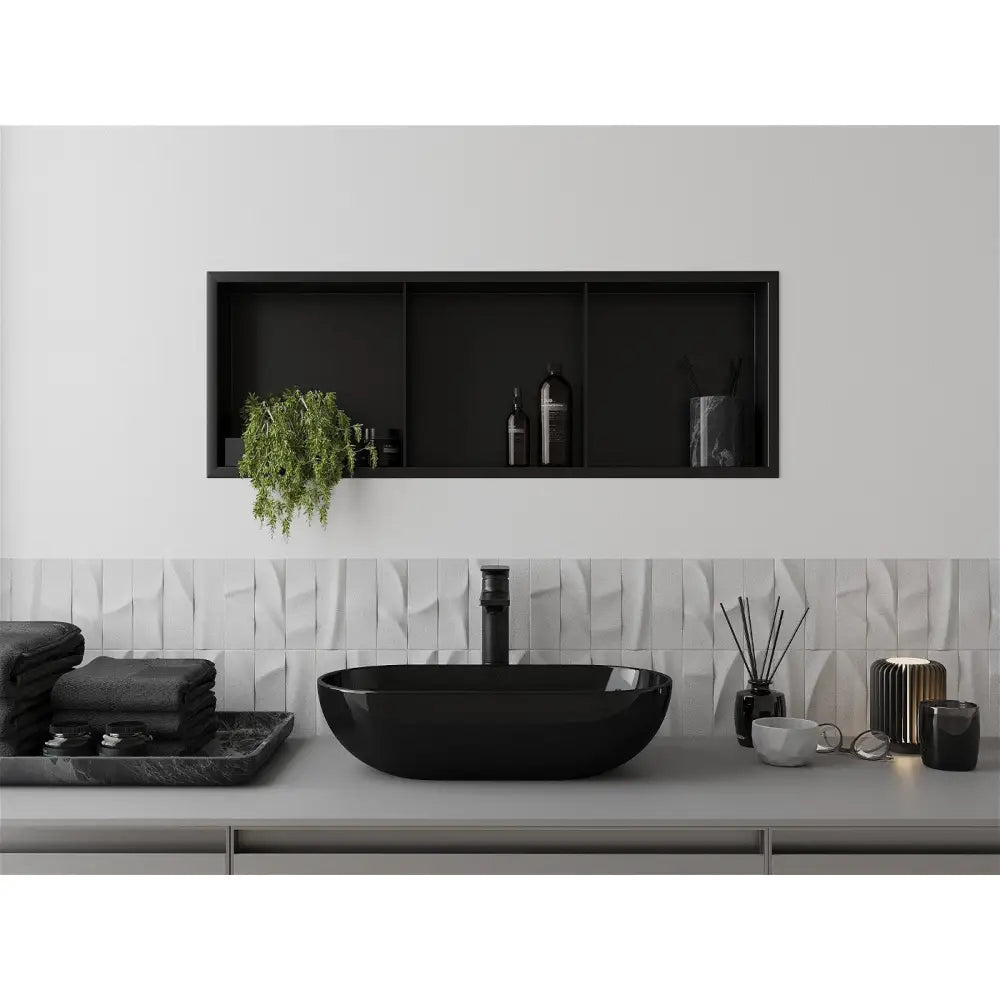 Mexen X-wall-r Nisjehylle med Kant og Hylle 90x30 Cm Svart - 1970903010s